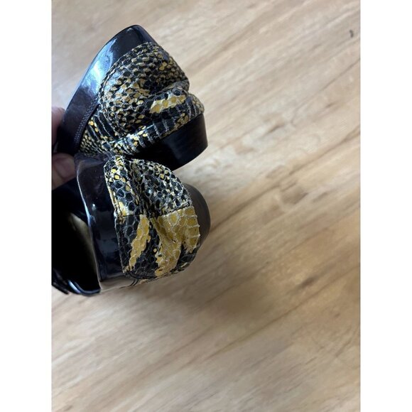 Arturo Chiang Yellow & Brown Snakeskin Flat Shoes 7.5 - Picture 13 of 13